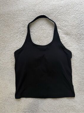 Uniqlo Ribbed Halter Bra Top - black